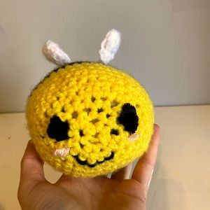 Fat hand crocheted bee
